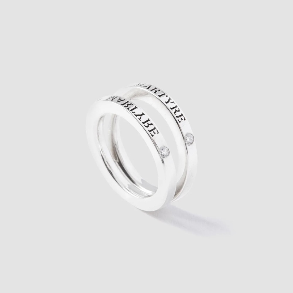 Martyre Split Ring Silver With Diamonds - image 2